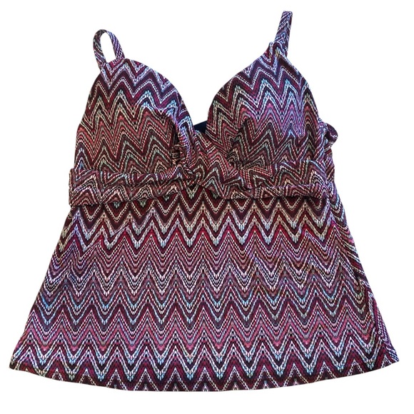 NWOT Island Escape Swimsuit Tankini Top Sz 12 Gemini Push Up Underwire - Picture 5 of 5